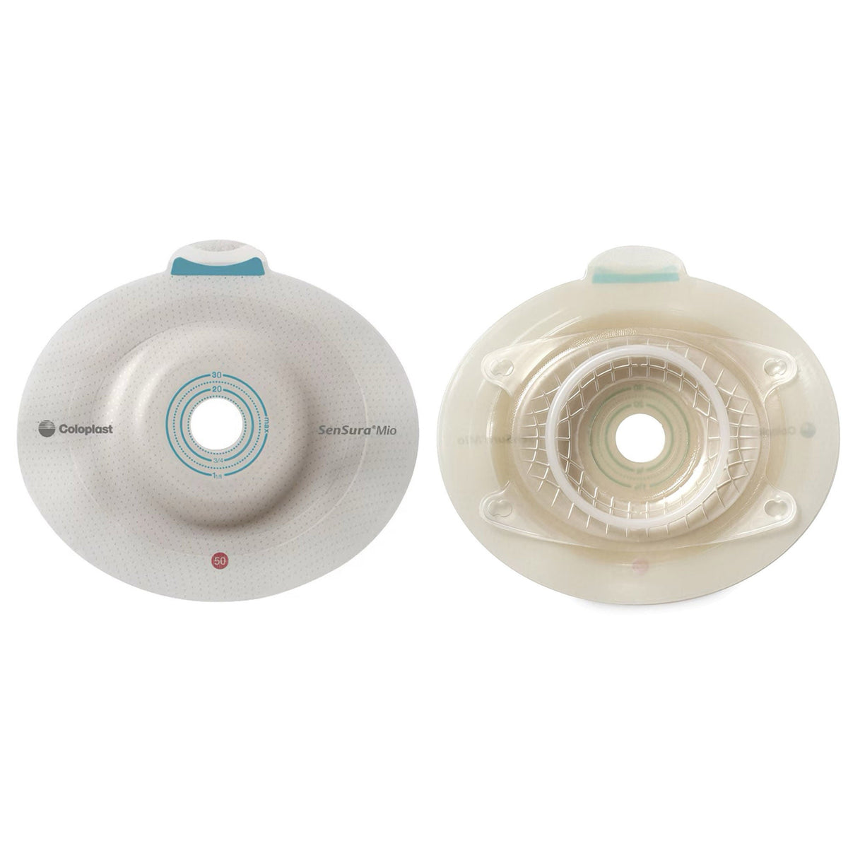 Ostomy Barrier SenSura Mio Click Precut, Extended Wear Elastic Adhesive 40 mm Flange Green Code System 1-1/8 Inch Opening | 5/BOX 60 mm Flange Blue Code System 1-1/4 Inch · Box of 5
