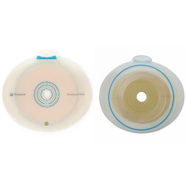 Ostomy Barrier SenSura Mio Flex Trim to Fit, Extended Wear Elastic Adhesive 40 mm Flange Green Code System 40 mm Flange Green Code System 3/8 to 1-5/16 Inch · Box of 5