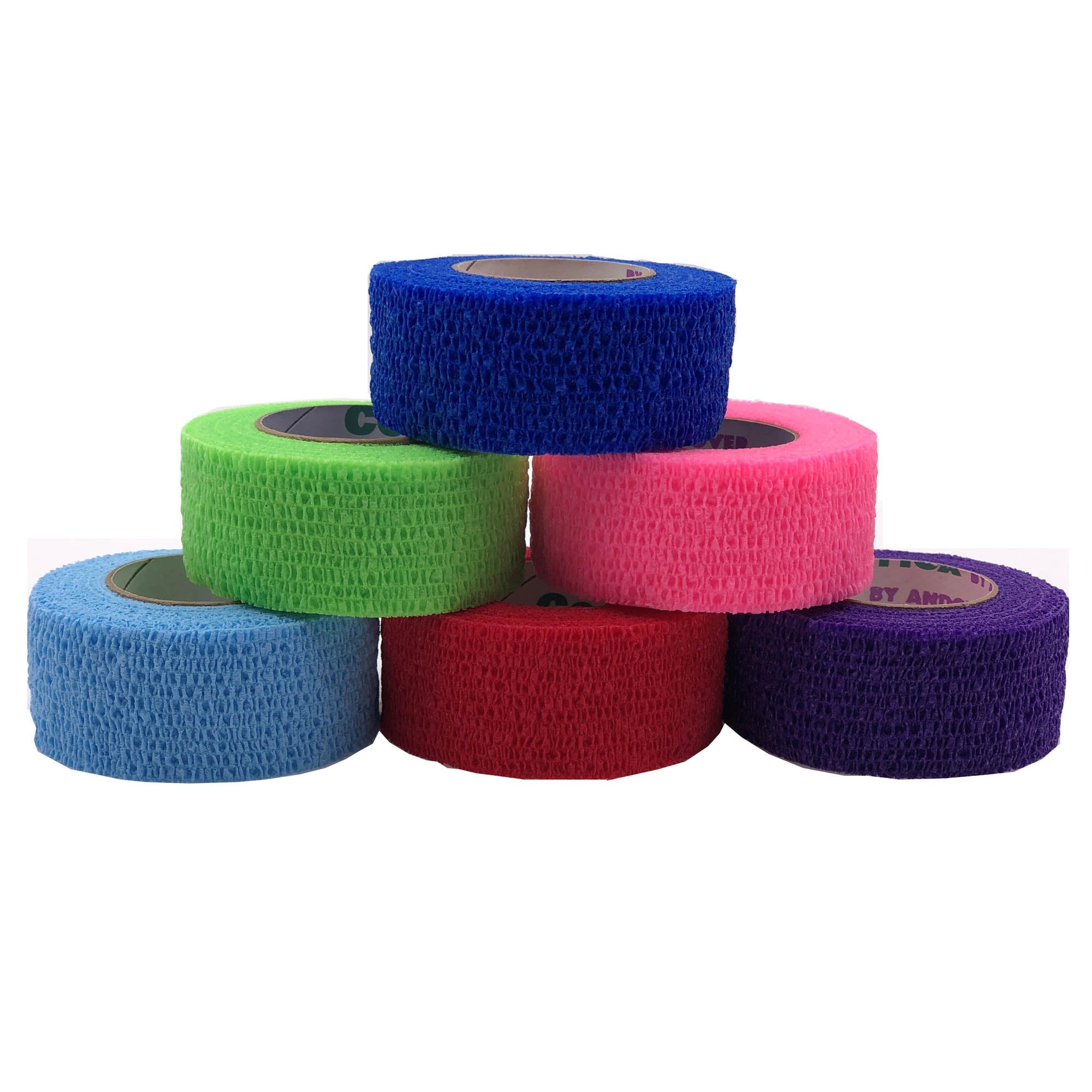 Cohesive Bandage CoFlex 1-1/2 Inch X 5 Yard Self-Adherent Closure Neon Pink / Blue / Purple / Light Blue / Neon Green / Red NonSterile 14 lbs. Tensile Strength