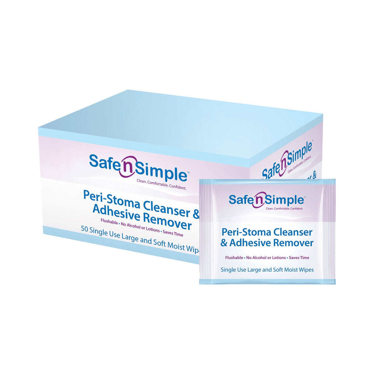 Adhesive Remover Safe n Simple Wipe 50 per Pack | 12PK/Case - 1 per Pack(5 X 7 Inch)