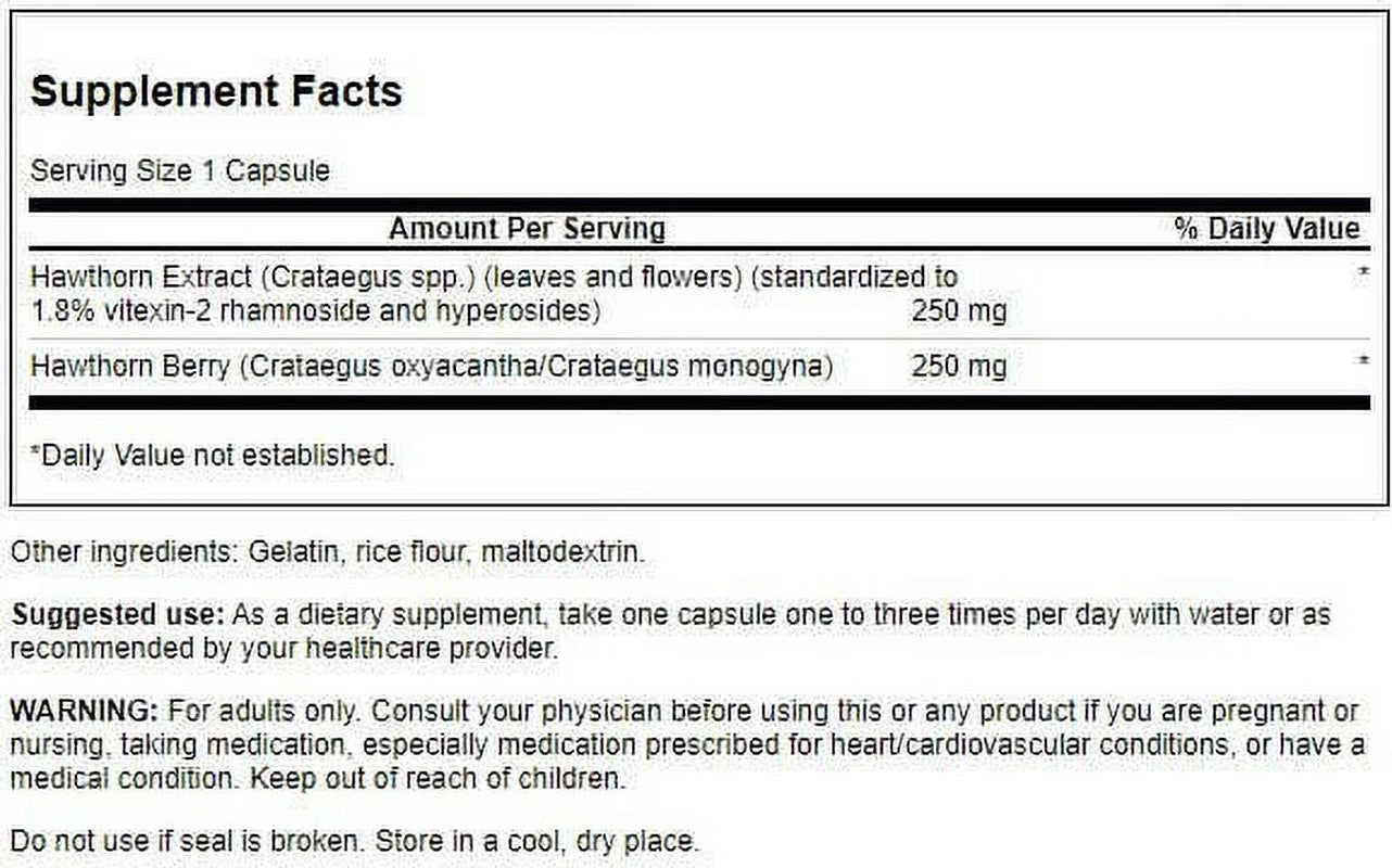 Swanson Hawthorn - Featuring Hawthorn Berry and Extract 120 Capsules