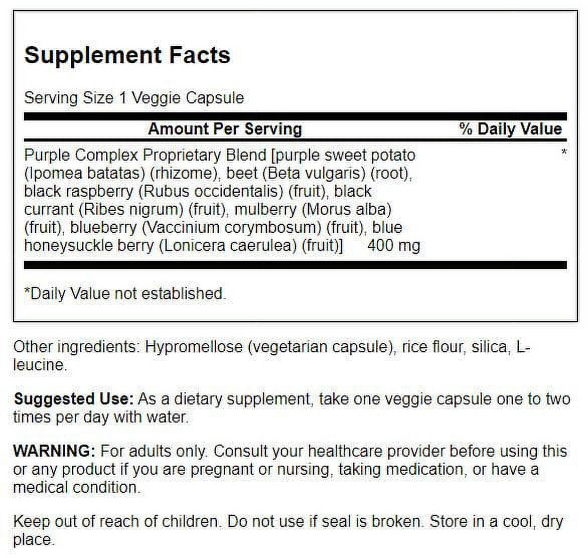 Purple Fruit and Veggie Complex 400 Mg 60 Veggie Capsules