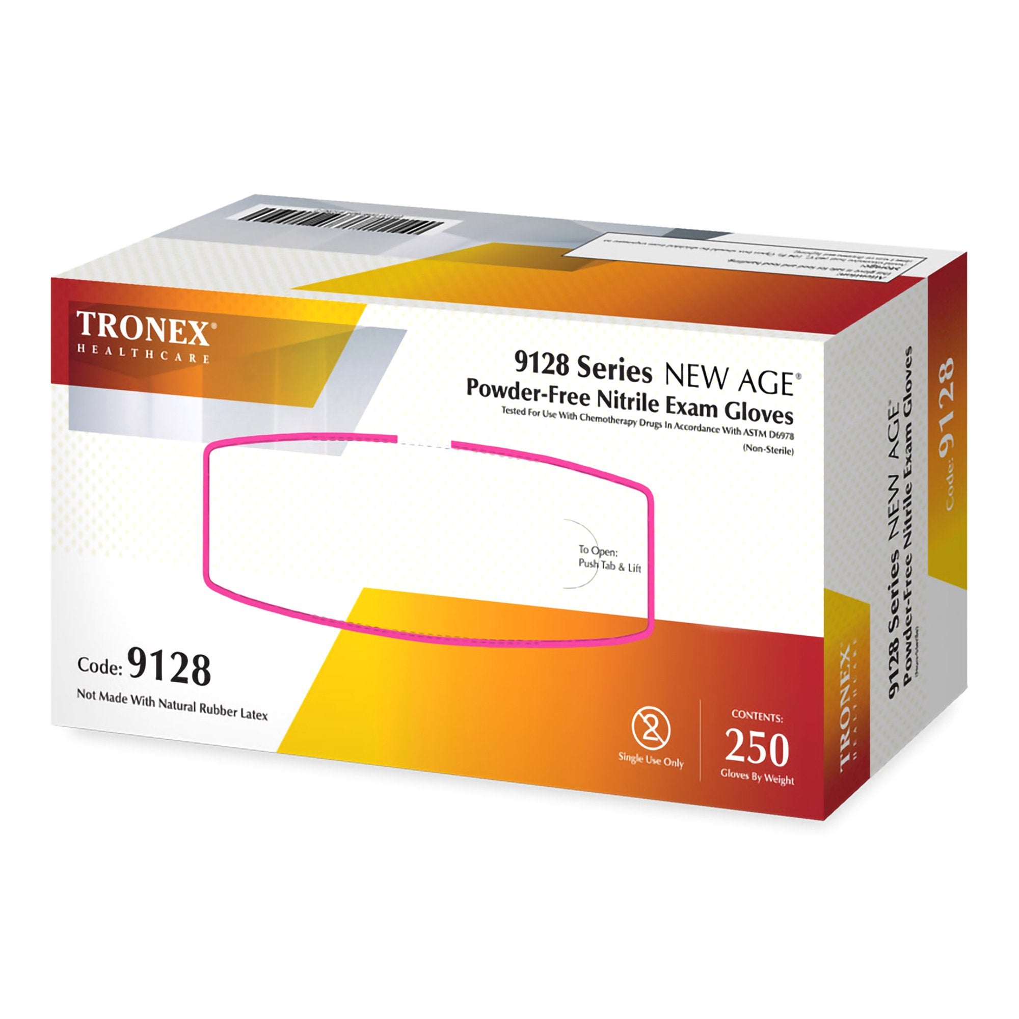 Exam Glove NEW AGE 9128 Series Large NonSterile Nitrile Standard Cuff Length Textured Fingertips Violet Blue Chemo Tested / Fentanyl Tested