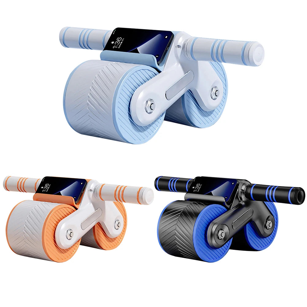 Abdominal Wheel Exerciser Dual Wheel Design Ab Slider Roller Automatic Rebound Anti-Slip Home Gym Fitness Equipment