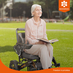 Electric wheelchair product image highlighting features