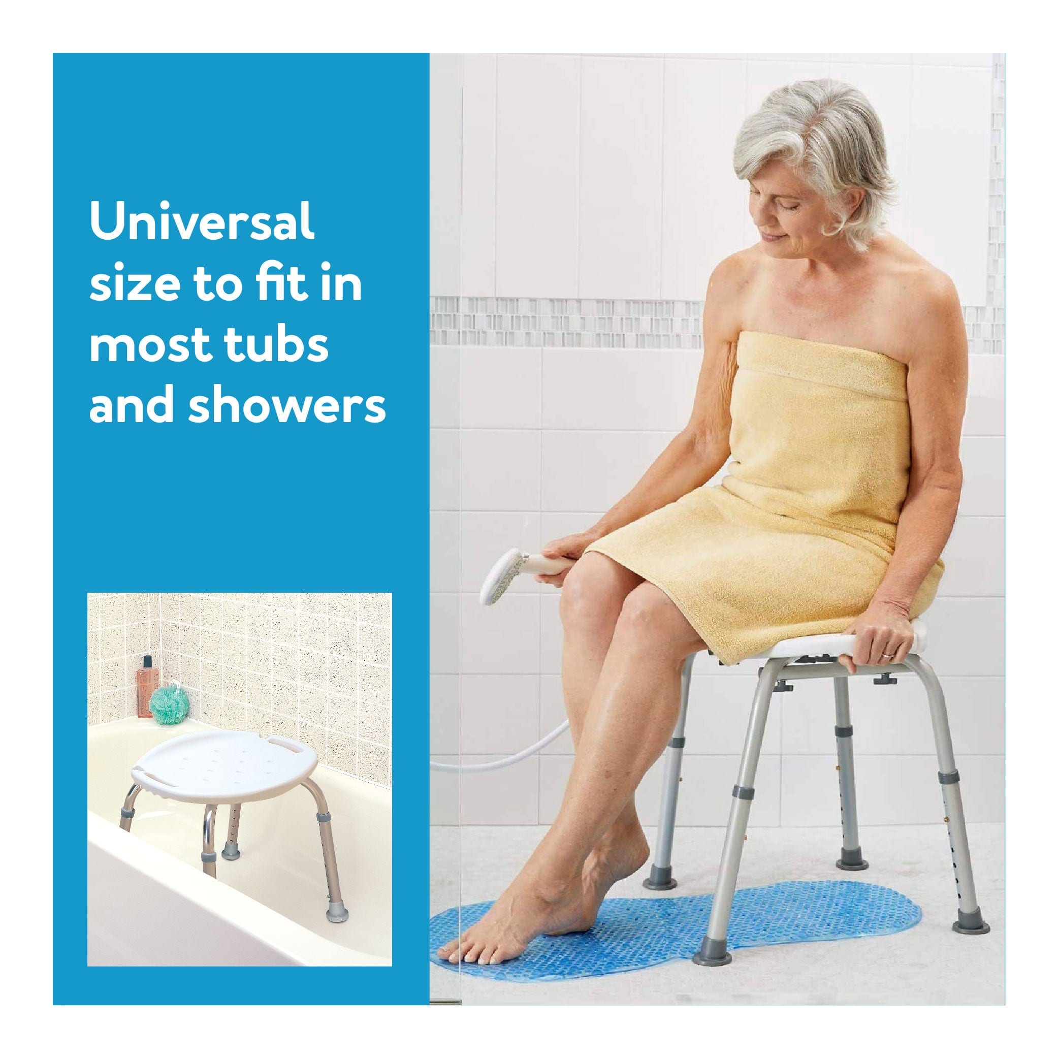 Bath & Shower Seat W/o Back Adjustable  Carex(non-retail)