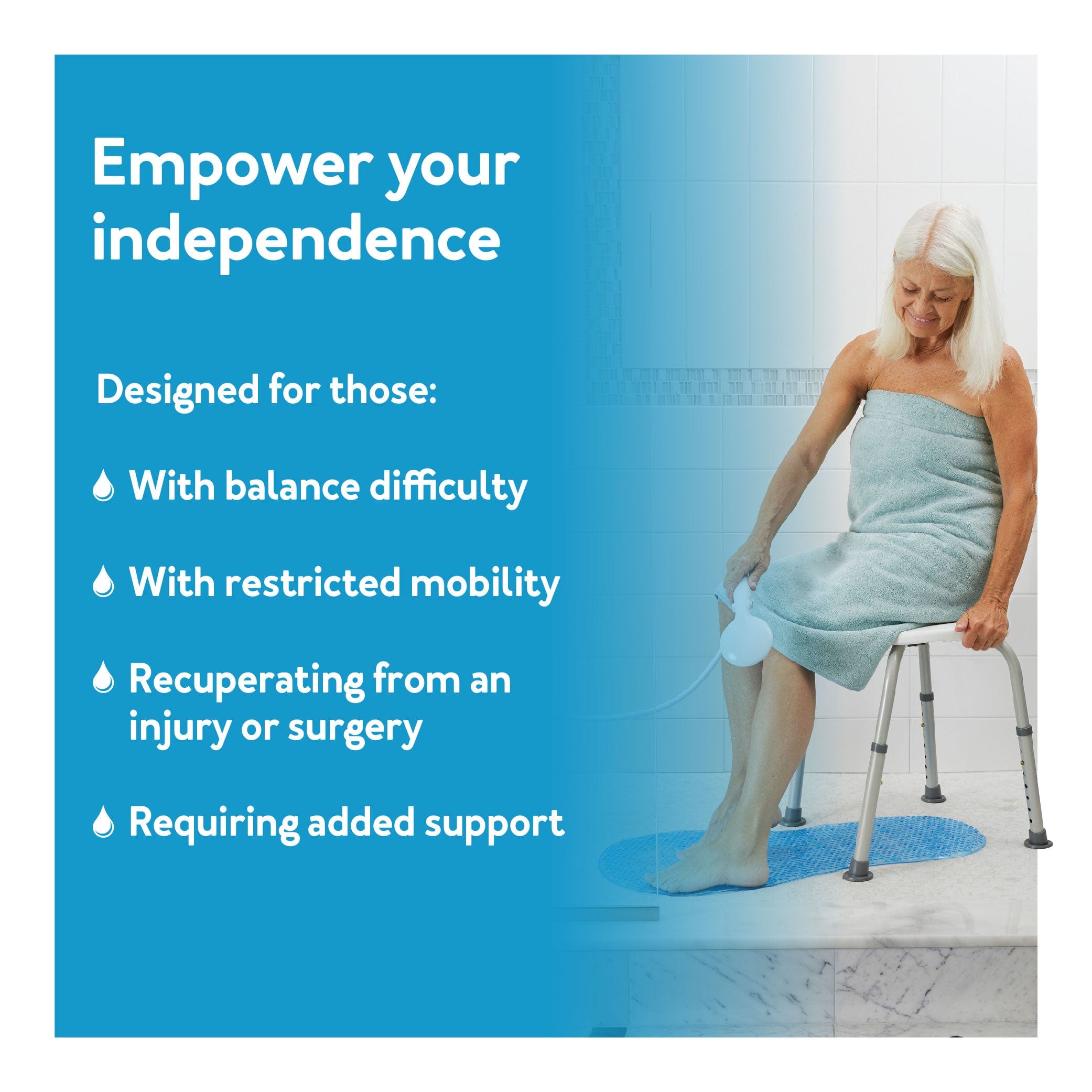 Bath & Shower Seat W/o Back Adjustable  Carex(non-retail)