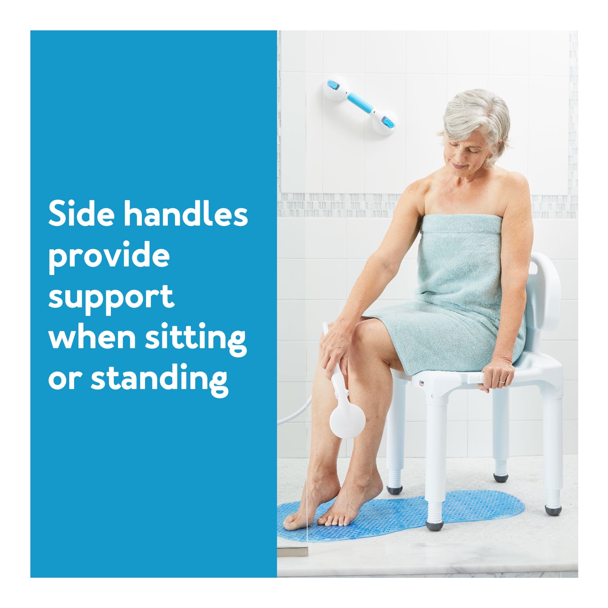 Carex Universal Bath Seat with Back for Seniors, Adult and Injured Persons, Supports Up To 400lbs, Shower Seat For Inside Shower