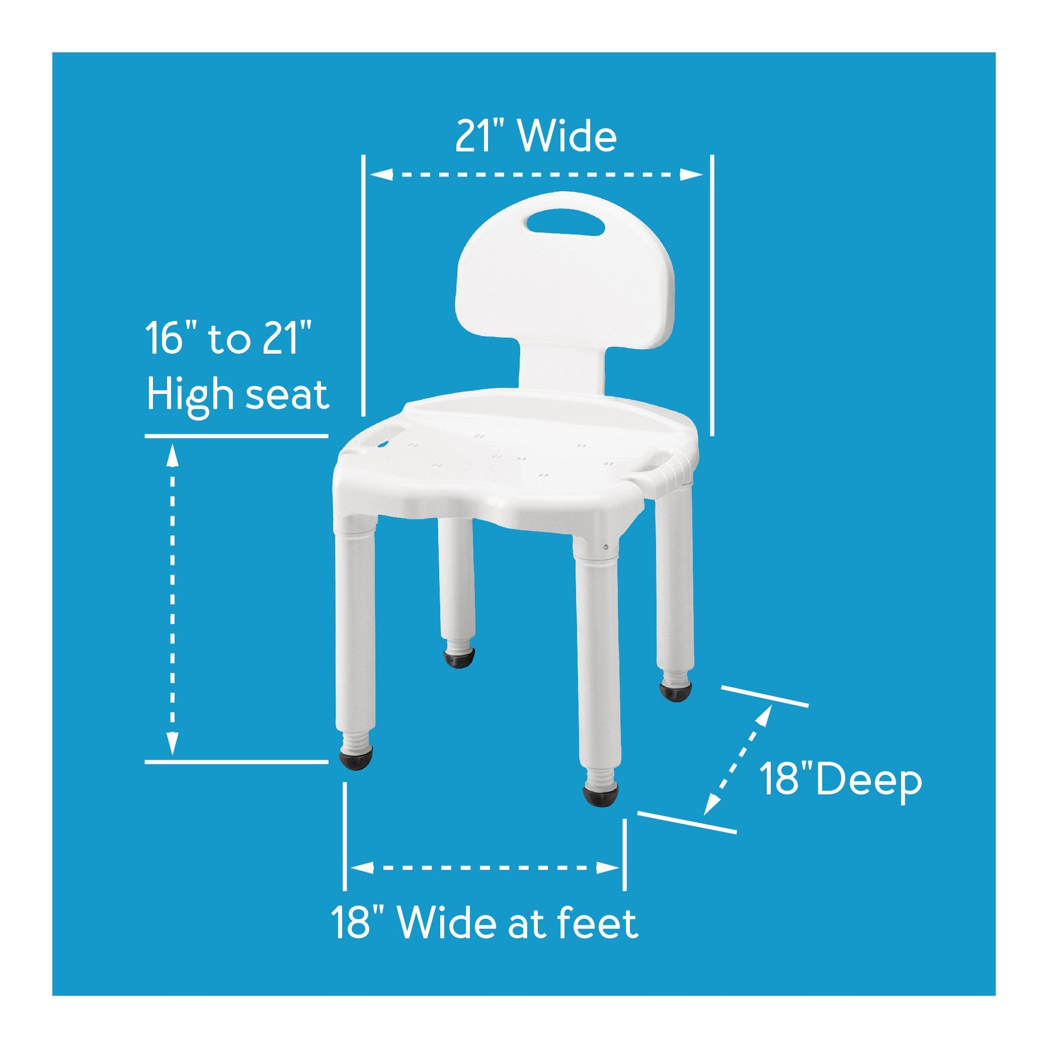 Carex Universal Bath Seat with Back for Seniors, Adult and Injured Persons, Supports Up To 400lbs, Shower Seat For Inside Shower