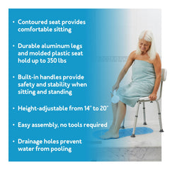 Shower chair with backrest support