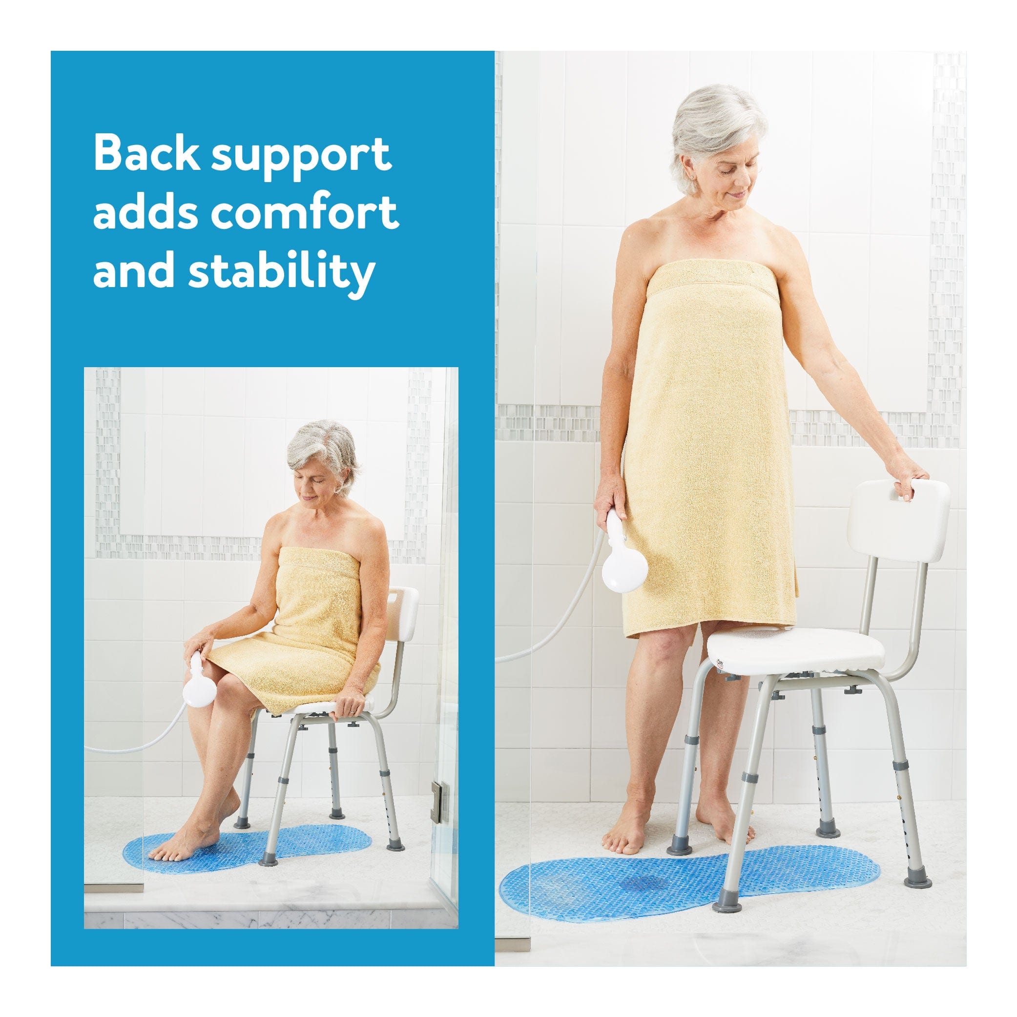 Carex Adjustable Bath & Shower Seat with Back