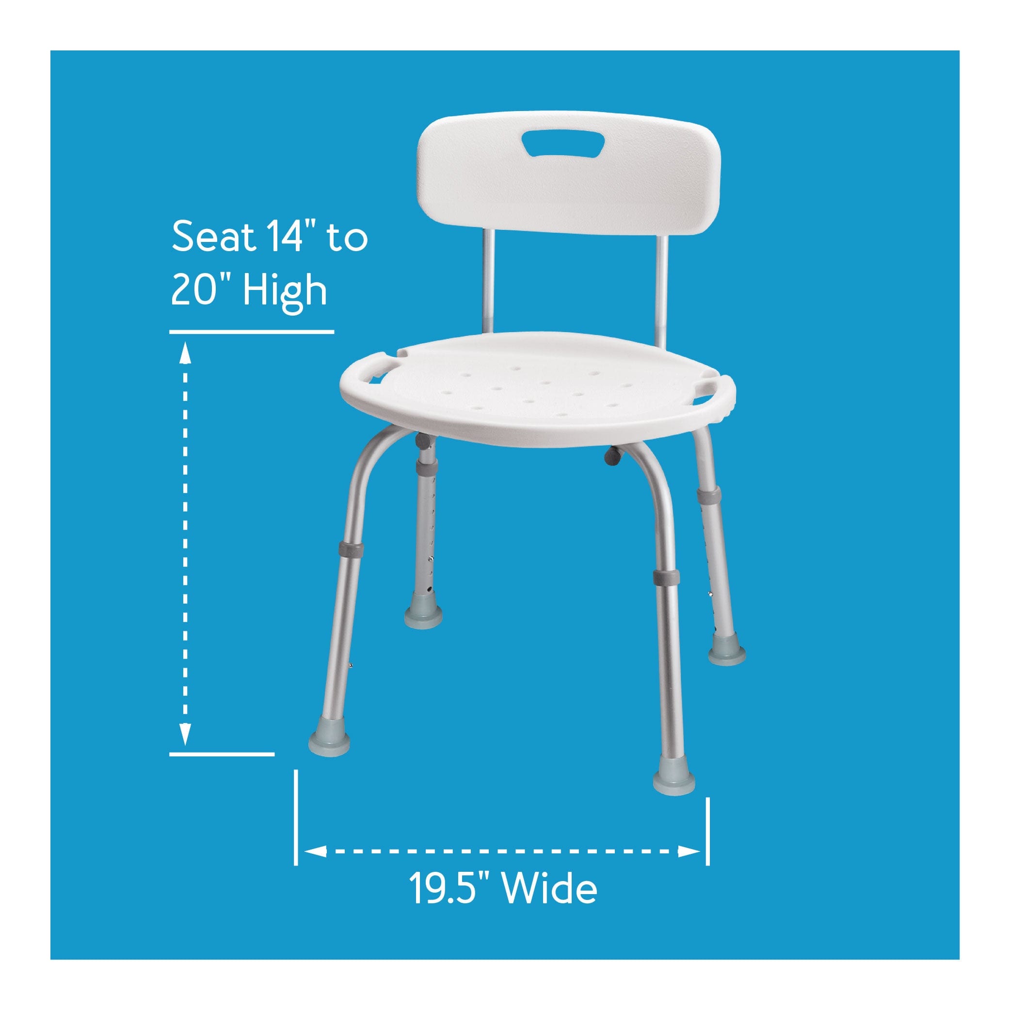 Carex Adjustable Bath & Shower Seat with Back