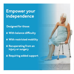 Elderly patient on shower seat
