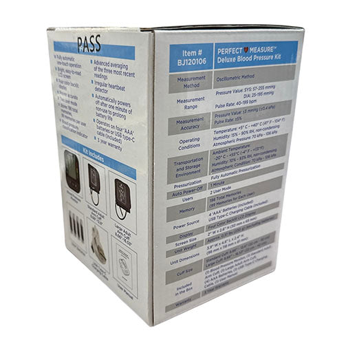 BlueJay Deluxe Perfect Measure Blood Pressure Kit with 2 Cuffs – Accurate Readings, Easy to Use, Ideal for Home Monitoring and Health Tracking.