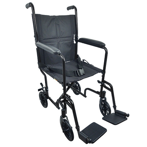 BlueJay ROLL WITH ME 19" Aluminum Transport Wheelchair - Lightweight, Durable Wheelchair for Easy Mobility and Comfort. Perfect for Travel and Everyday Use.