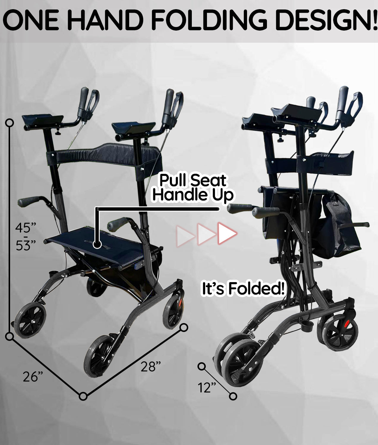 BreezeStride 4 Wheel Rolling Mobility Rollator
