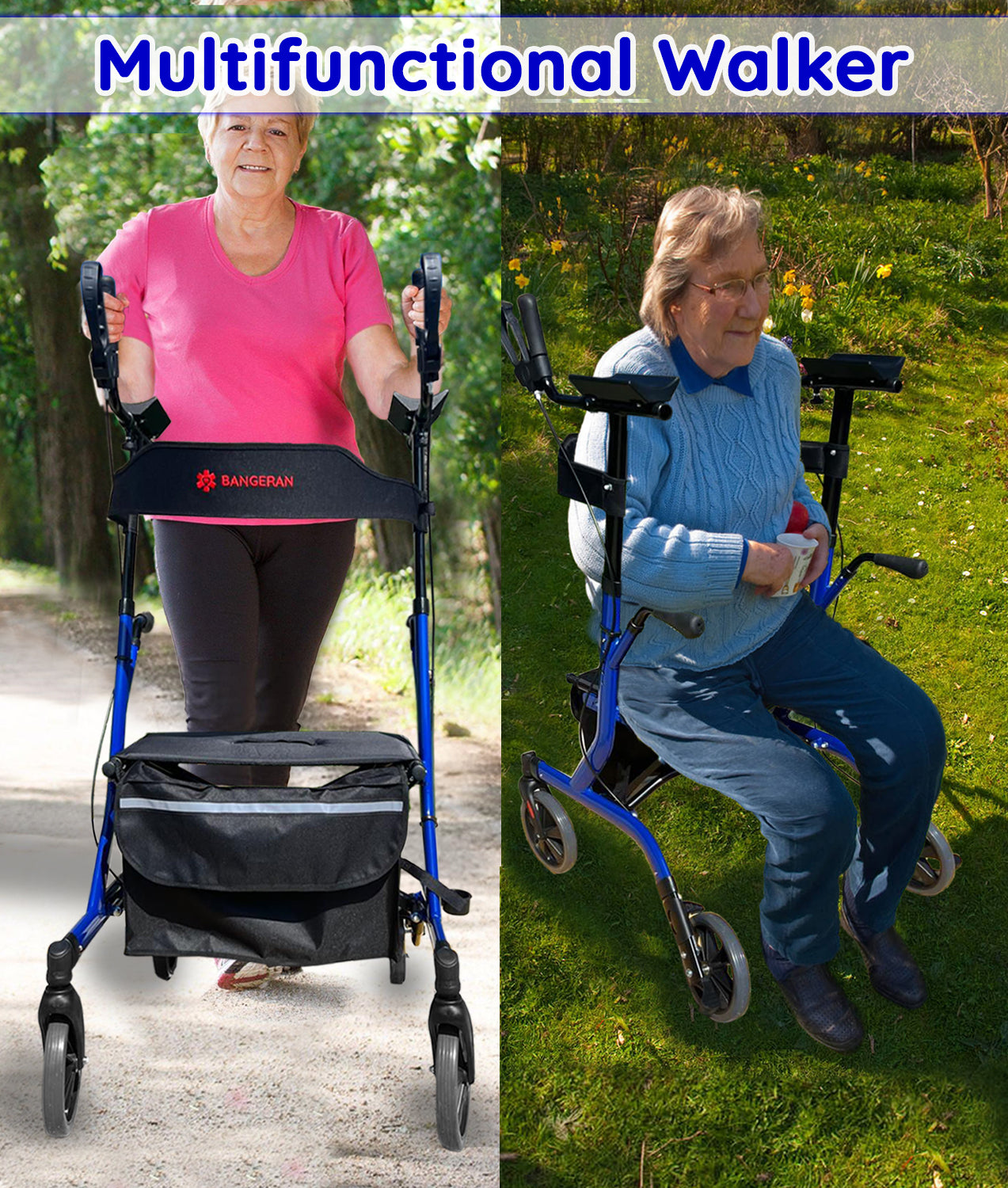BreezeStride 4 Wheel Rolling Mobility Rollator