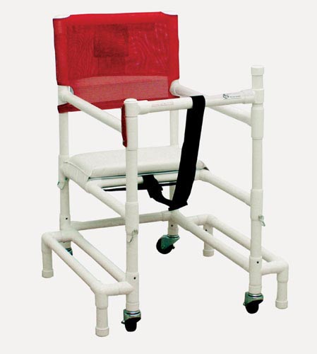 Walker Pvc W/ht Adj Arms & Seat-standard W/outriggers