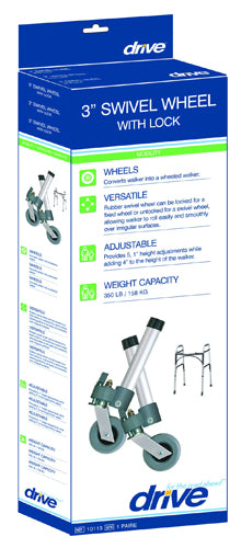 Comb. Swivel/fixed Wheels 3  W/lock And Rear Glides (pr) - All Care Store 