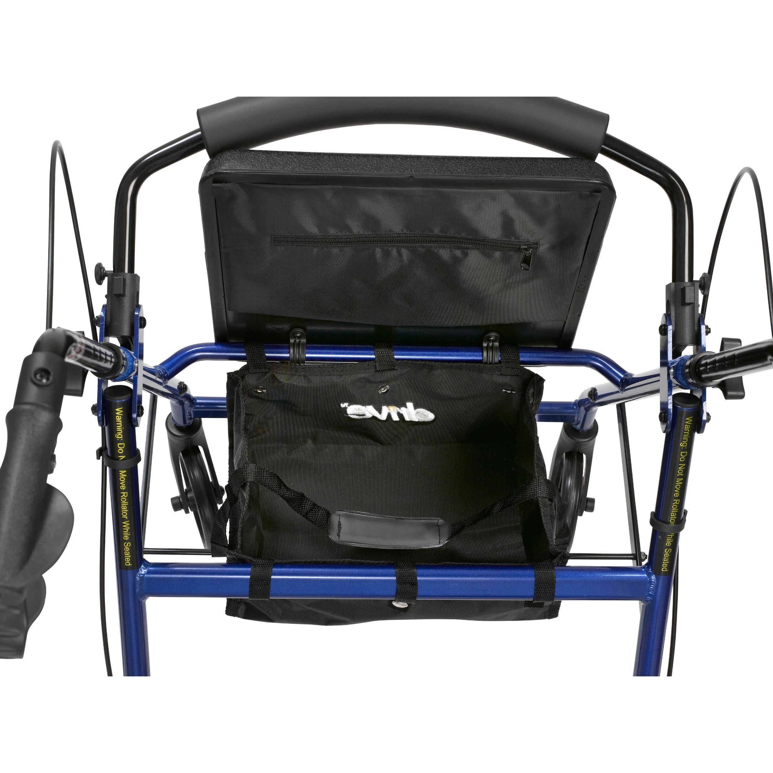 Rollator 4-wheel With Pouch & Padded Seat Blue - Drive - All Care Store 