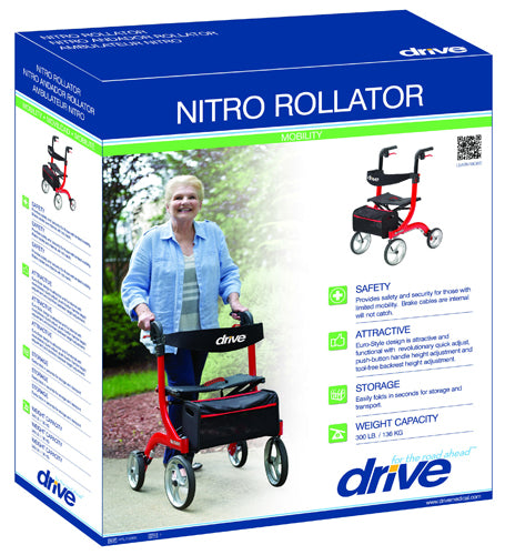 Nitro Rollator  Red - All Care Store