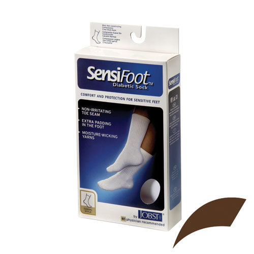 Sensifoot 8-15 Crew Diabetic Socks Large Brown
