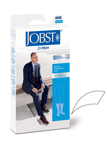 Jobst For Men 15-20 Knee Hi White Small