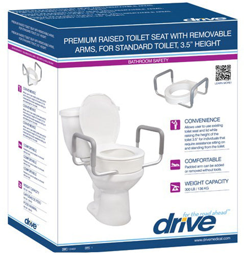 Elevated Toilet Seat W/arms For Elongated Toilets T/f - All Care Store 