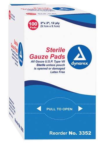 Gauze Sponges Ster-1's 3 X3  12ply Bx/100 - All Care Store 