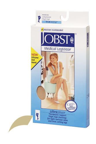 Jobst Ultrasheer 15-20 Thigh W/dot Black Large