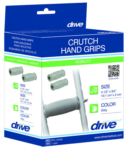 Crutch Grips (closed Style) Pair   Grey  (pair) - All Care Store 