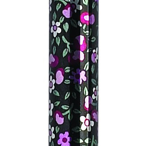 Folding Cane Pistol Grip  Adj. Black Floral  33  - 37 - All Care Store 