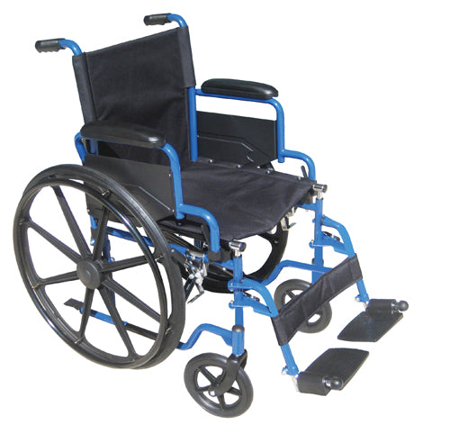 Drive Medical Blue Streak 18  Single Axle Wc W/flip-back Desk Arms & Sf