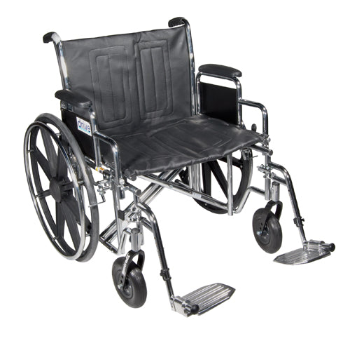 22 inch manual wheelchair with full-length removable arms and elevating leg supports