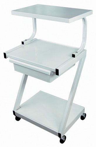 Z-cart Steel 3-shelf W/drawer White