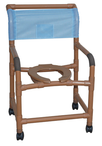 Shower Chair  Wide  Deluxe Pvc Wood-tone