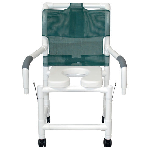 Shower Chair W/soft Seat Dlx Elongated  Dual Drop Arm