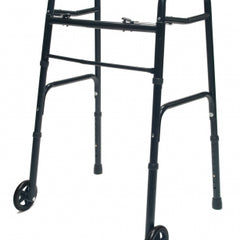 Lumex Aluminum Lightweight Folding Walker Weight Support-300lbs, Wheel Size-5inch, Width-24.5Inch, 716270BK2