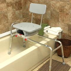 Snap-n-save Sliding Transfer Bench W/cut Out Swivel Seat