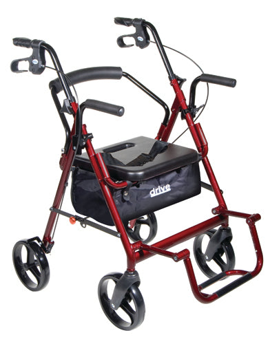 Duet Rollator/transport Chair Burgundy   All Care Store