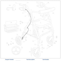 Rollator Brake Cable Only