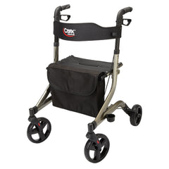 Carex Aluminium Crosstour Rolling Walker Rollator For Seniors and Elders, Wheel size 8 inch With Height Adjustable 34" to 38",  Weight Capacity 300lbs Black Color , Foldable, 23000 0000 A230