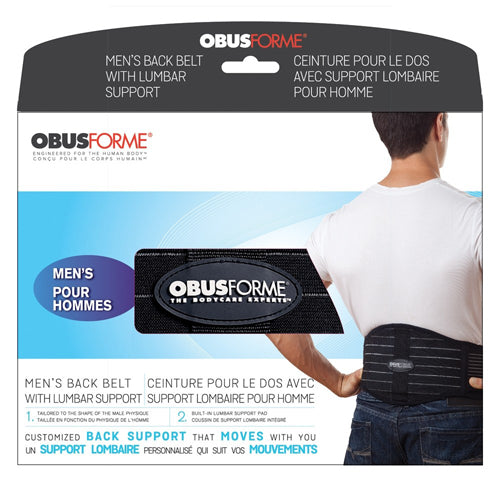 Back Belt-male Medium/large Black  Obusforme - All Care Store 