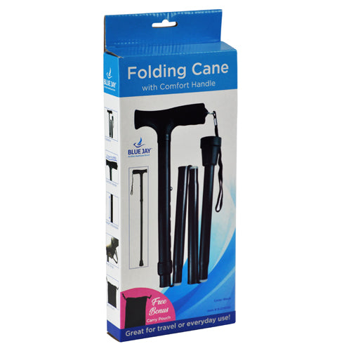 Cane  Folding Blue Jay Black  Pistol Grip  33  - 37 - All Care Store 