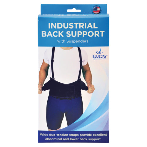 Blue Jay Industrial Back Suppt W/suspenders  Black Med/lg - All Care Store 