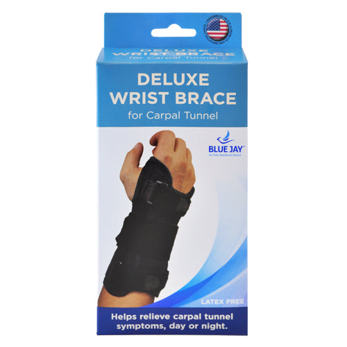 Blue Jay Dlx Wrist Brace Black For Carpal Tunnel  Left Lg/xl - All Care Store 