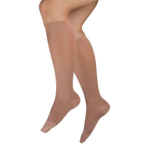 Ladies' Sheer Mild Support  Lg 15-20 Mmhg  Knee Highs  Beige - All Care Store 