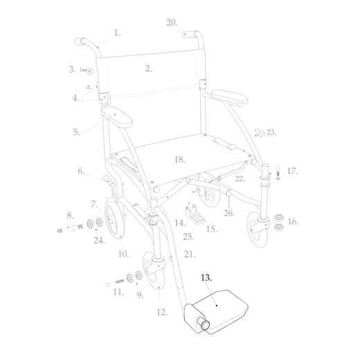 Footrest For Dfl19bl  Blue Pair