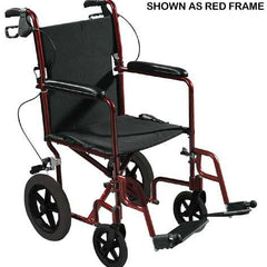 Drive Medical Expedition Aluminum Transport Wheelchair with Padded armrests and Swing-away Footrests ,12 inch Rear Wheels ,300 lbs Weight Capacity