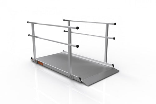 Portable Ramp  Solid Surface 6' W/handrails